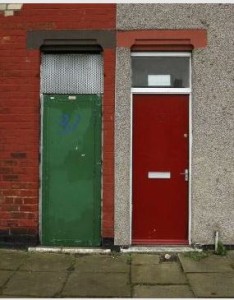 Asylum seekers have become targets of discrimination due to the distinctive red doors on their accommodation
